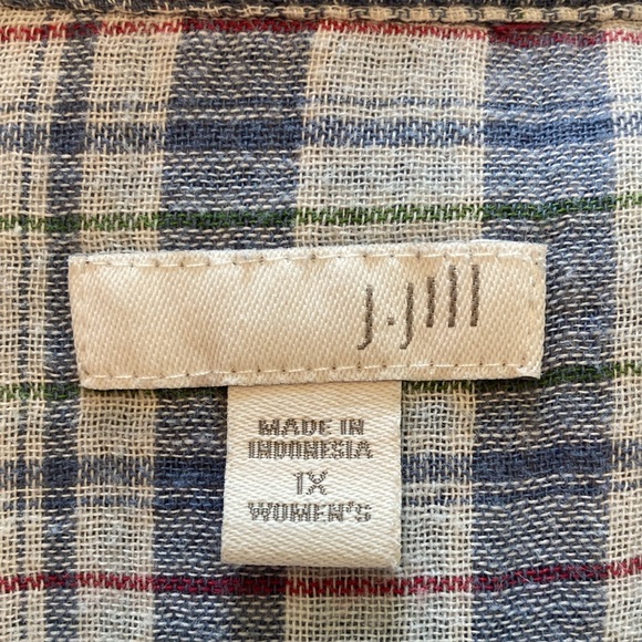 J Jill, 1X, button down, plaid, mandarin collar - Picture 5 of 10